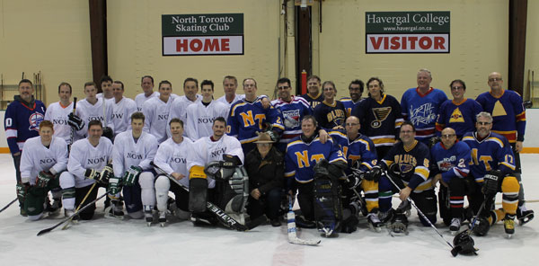 Thirty players participated in the North Toronto Community Church 100th anniversary hockey game