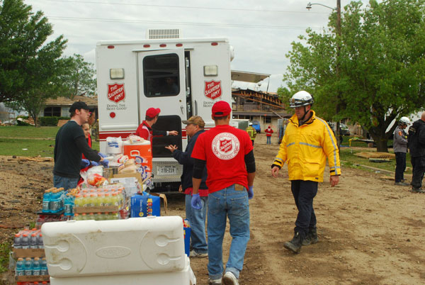 The Waco, TX, disaster team serves lunch