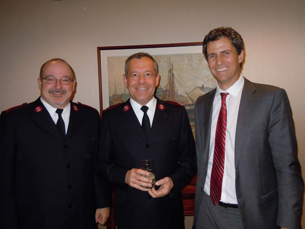 From left, Major Brian Venables, divisional commander, Quebec Division, Major Keith Pike and board member Stephen Bodley