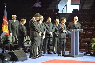 Delegates offer prayers in various languages