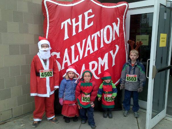 Brayden, Timothy, Jordyn, Kaelyn and Kolten Kerr of Meadowlands Corps in Ancaster, Ont., were the top family pledge earners for The Salvation Army's 2014 Santa Shuffle in Hamilton/Burlington. The Kerr family raised $1,200 towards the 2014 Kettle Campaign in the fight against poverty this Christmas