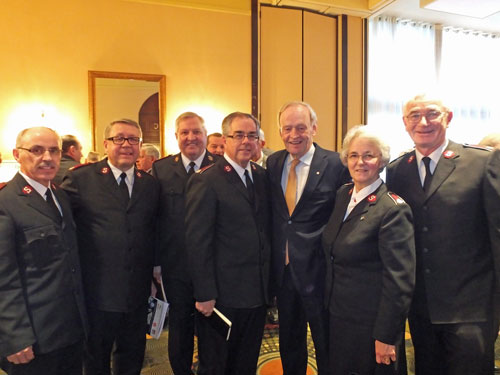 Former prime minister Jean Chretien meets with Salvation Army leaders at a gala dinner honouring John and Jane Crosbie