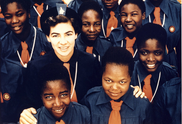 General Eva Burrows with African children