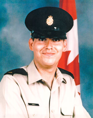 Corey Pardy as a soldier in the Canadian Armed Forces
