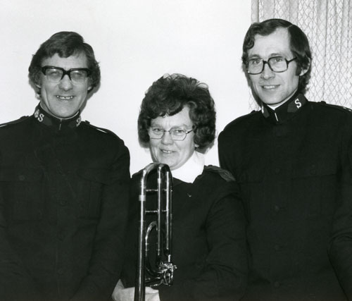 Robert (right) with Lt-Colonel Ray Steadman-Allen and Maisie Wiggins, at Royal Albert Hall in London, England