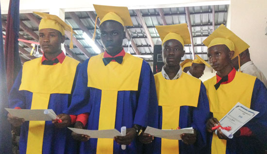A graduation ceremony in Fond-des-Nègres, Haiti, for 200 students who successfully completed vocational training through a program funded by the Canada and Bermuda Tty. Close to 1,300 people have benefitted from the program