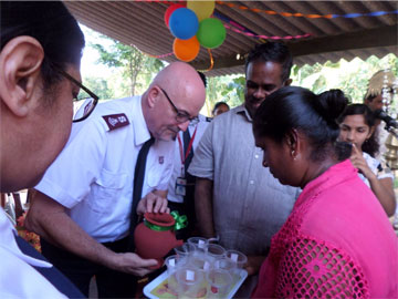Distributing safe water from one of the newly opened wells