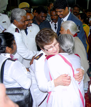 General Linda Bond greets Salvationists in India