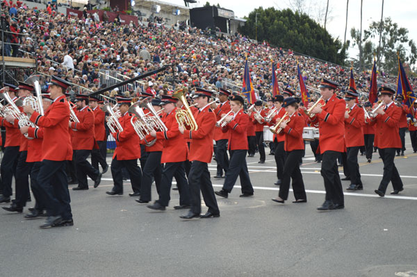 The Ontario Central East Divisional Youth Band marches in the 2013 Tournament of Roses Parade