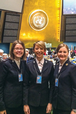 Jillian Peddle (left) at the United Nations