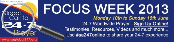 24-7 focus week seeks to unite Salvationists in prayer
