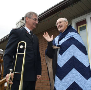 Donald Locke shares his thanks with Fairview Citadel CSM Jerry Porter