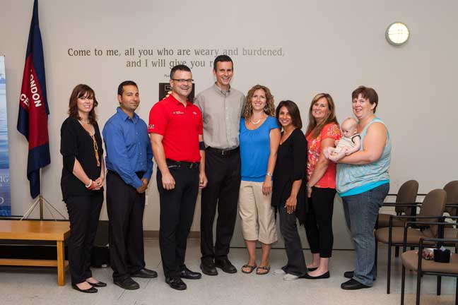 The chiropractic team and other volunteers at the Centre of Hope in London, Ont. (Photo: Studio Kuefner Photography)
