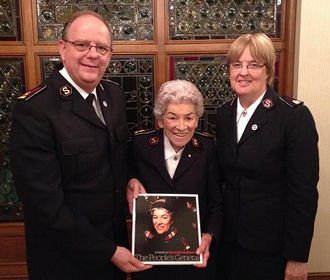 General André Cox and Commissioner Silvia Cox with Retired General Eva Burrows