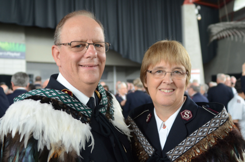 The General and Commissioner Silvia Cox at the New Zealand, Fiji and Tonga Tty's congress