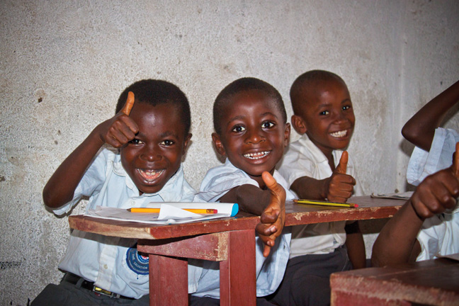 Happy children at Albert Orsborn Primary and Elementary School