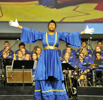 Patreese Simmons performs a liturgical dance 