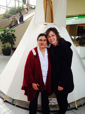 Cpt Shari Russell (left) attends the TRC event in Edmonton with friend, Alison LeFebvre
