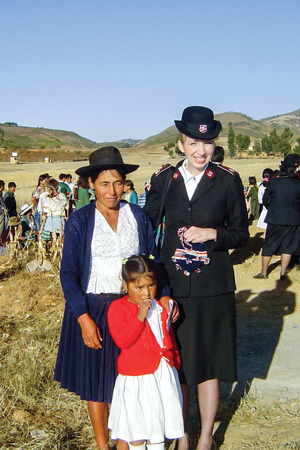 Visiting corps in the farming community of Axul Q'hocha, Bolivia