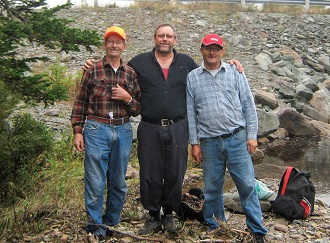 Lloyd, Glen and Calvin out hunting moose