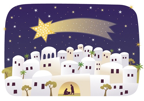A star appears over Bethlehem