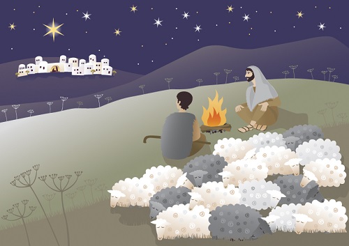 Shepherds overlooking Bethlehem