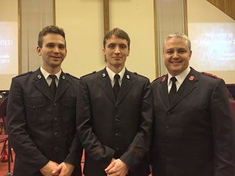 Cameron Rawlins, Marcus Venables and Captain Simon Downey, DYS