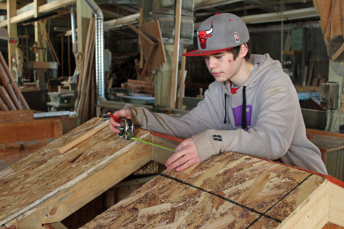 Jake Stott improves his carpentry skills at Trade Start