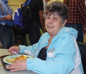 Ingrid has come to the Lighthouse Centre for lunch every day for many years. “It stretches my pennies so I can live within my budget,” she says.