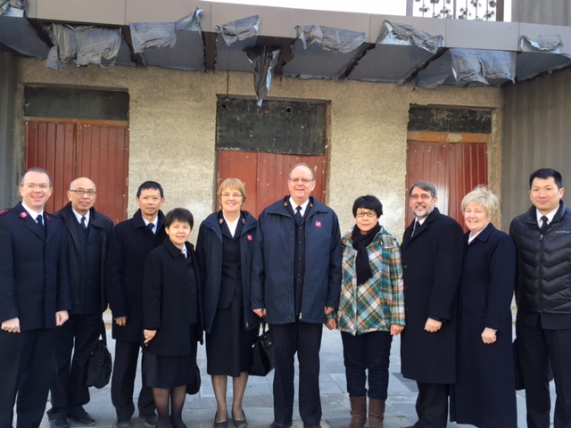 The General's party in front of former THQ building in Beijing