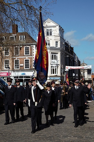 Salvationists march through the streets of Norwich