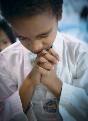 a student praying