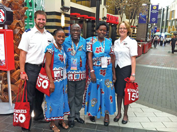 Photo: Brandalyn Musial and her husband, Jesse, with three fellow Salvationists at Boundless