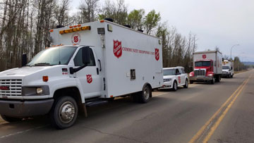 RCMP will be escorting our CRUs to the Emergency Operation Centre in Fort McMurray today where they will provide food to over 300 first responders.