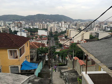 Looking across Rio de Janeiro from the edge of the Divinéia favela