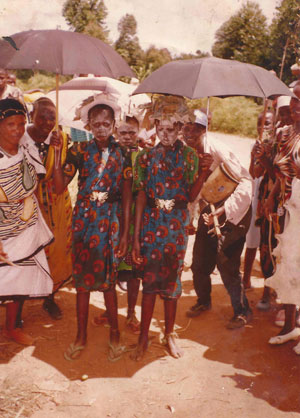 Photo of Lucy Chacha and her twin sister on the day they underwent female genital mutilation at 14