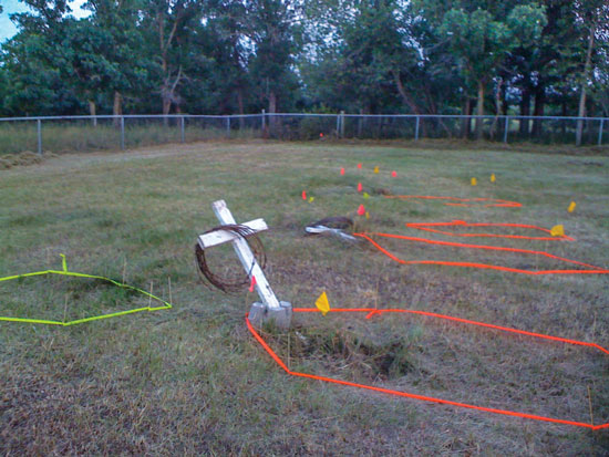 Crosses mark some of the graves at the North Hill Burial Ground