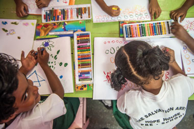 The Salvation Army's Hope House, a school located at the territorial headquarters compound in Colombo, provides education for all ages. 