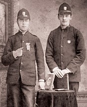 An old image of Salvation Army employees in the 1800s