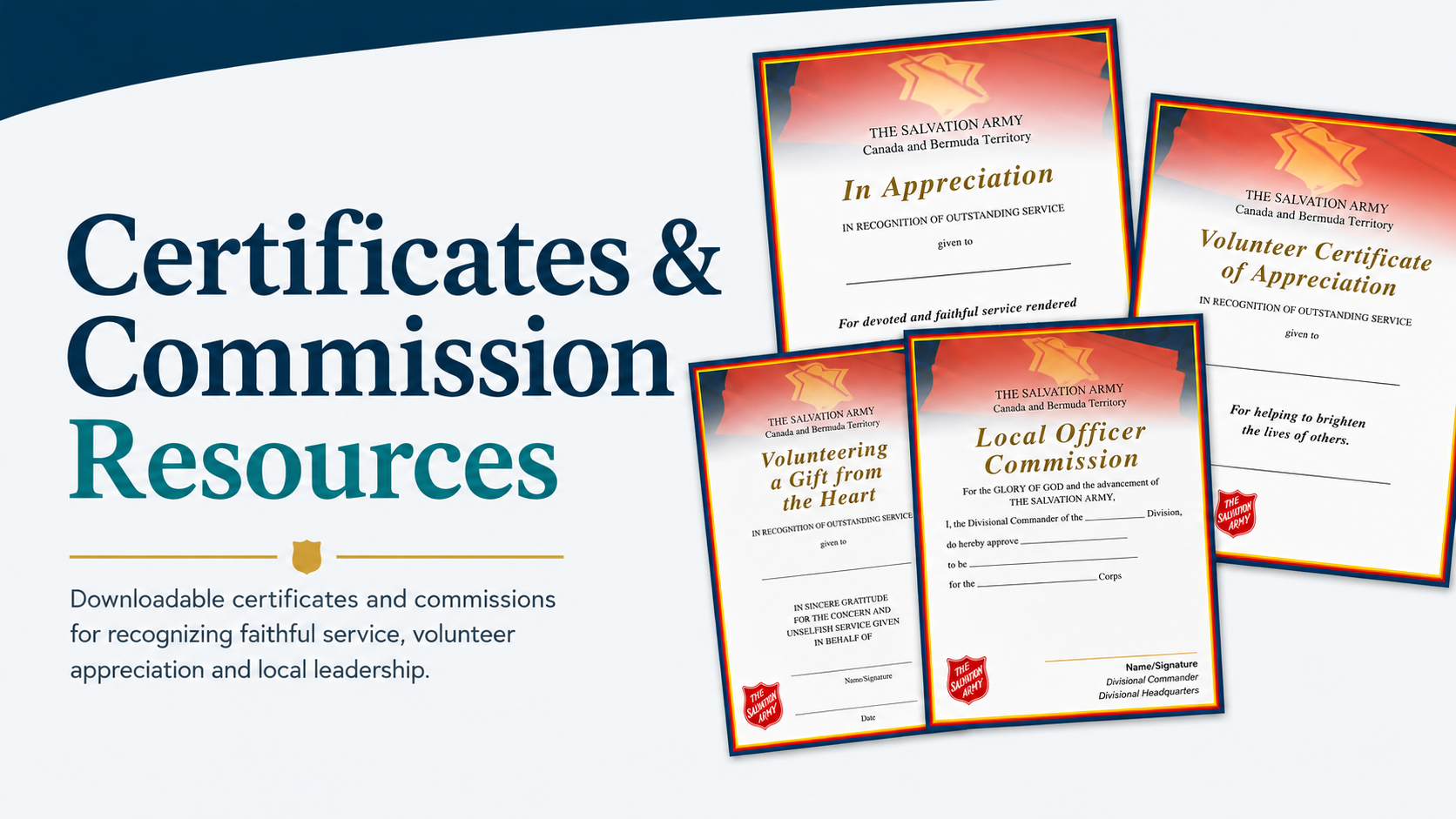 Certificates and commission resources