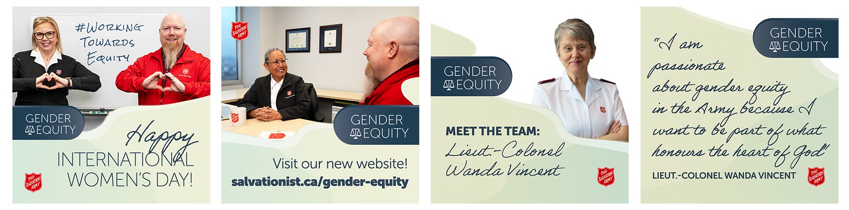 The Gender Equity promotional graphics for Instagram