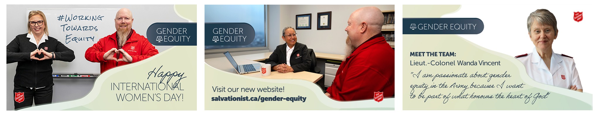The Gender Equity promotional graphics for Twitter