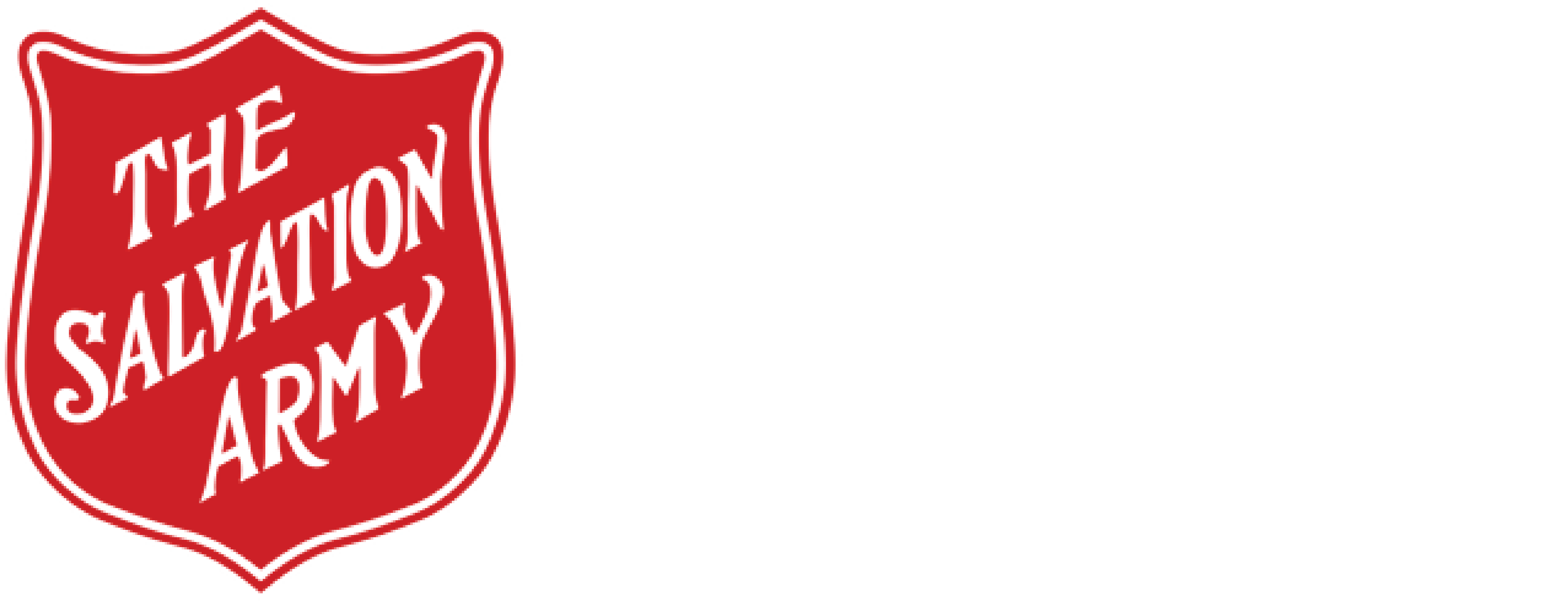 Logo of The Salvation Army, with a red shield and white lettering, next to the word 'Blog' in large white font