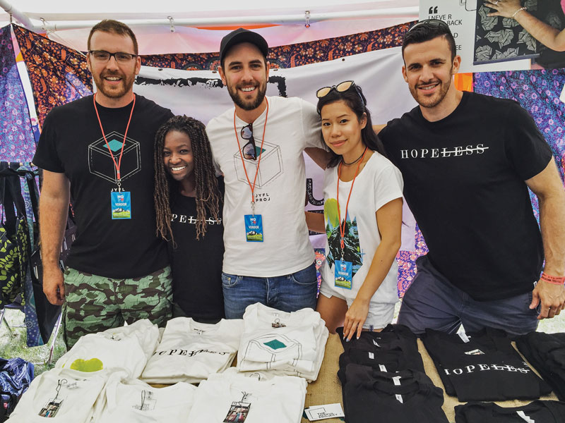 Cdt Andrew Benson (left) with The Joyful Project team at an event in Alberta last year