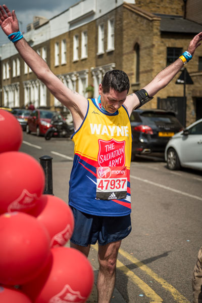 Wayne Bungay runs in the London Marathon