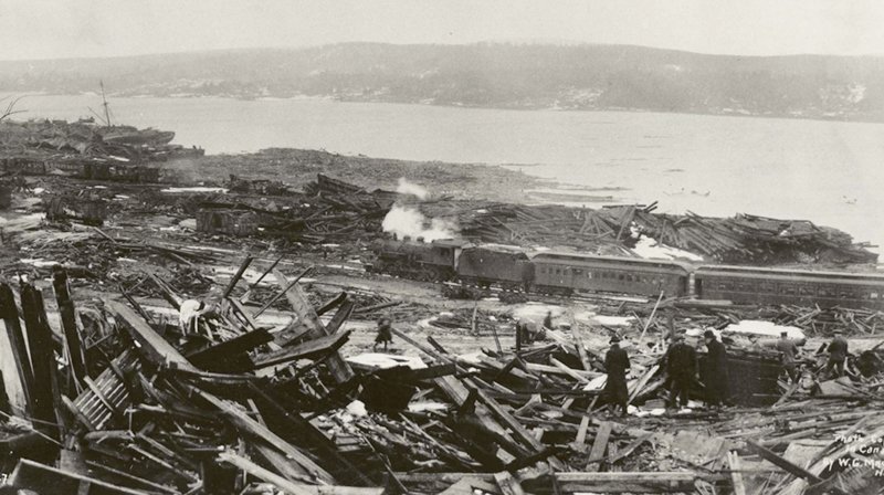 The devastated Halifax Harbour immediately following the explosion (Photo: National Archives)