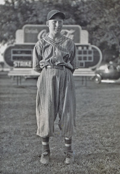 Mjr Ray Harris in his baseball uniform