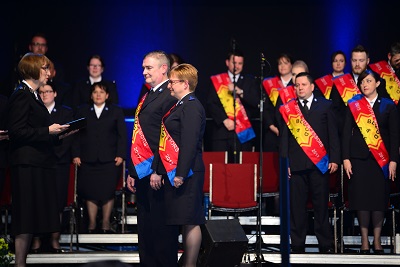 Cadets Scott and Cathy Allen are commissioned