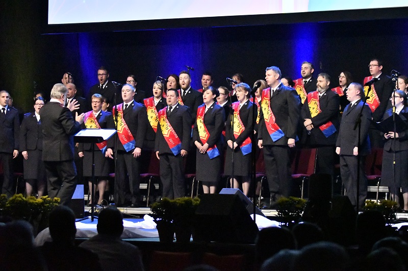 The new lieutenants celebrate in worship