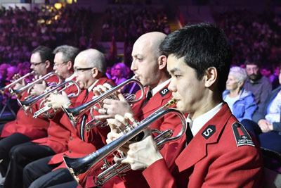 The Canadian Staff Band's horn section